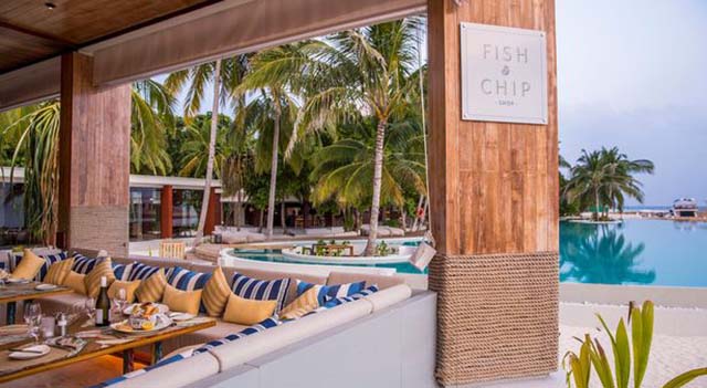 އަމިއްލަ ފުށި ރިސޯޓުގައި ފިޝް އެންޑް ޗިޕްސް ލިބޭ ރެސްޓޯރެންޓް