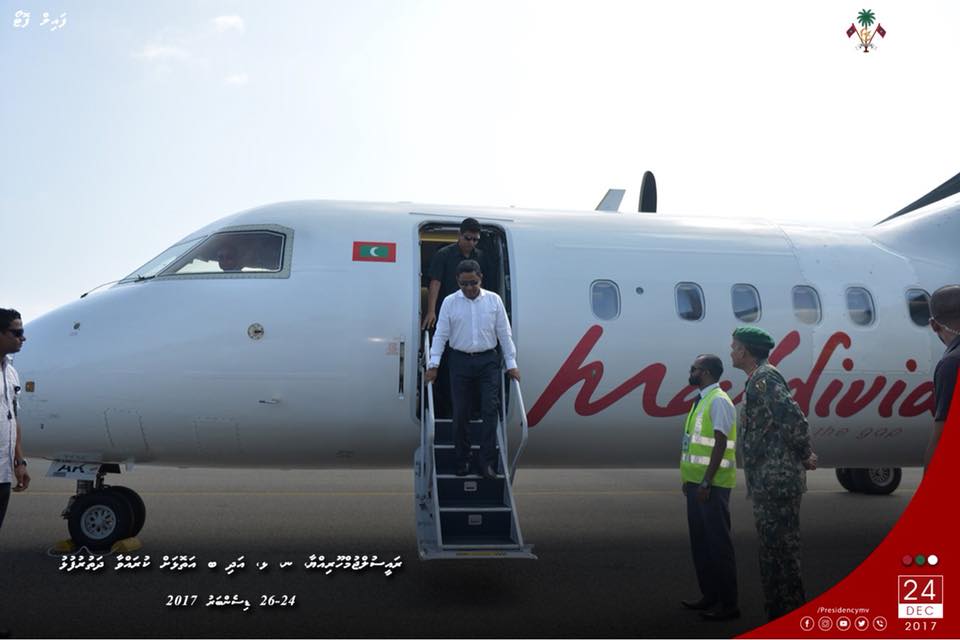 ރައީސް ބ. އަތޮޅަށް ކުރައްވާ ދަތުރުފުޅުގައި ފުރާވަޑައިގެންފި