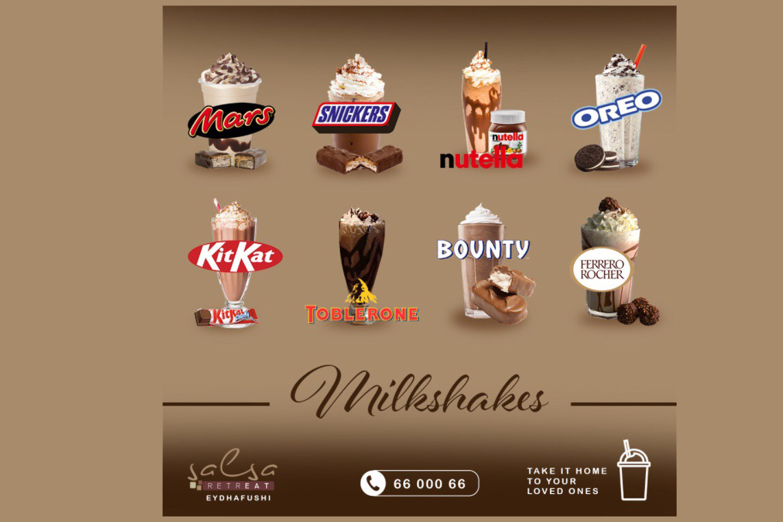 މިލްކްޝޭކްގެ ތަފާތު ބާވަތްތަކެއް ސަލްސާއިން ތައާރަފުކޮށްފި