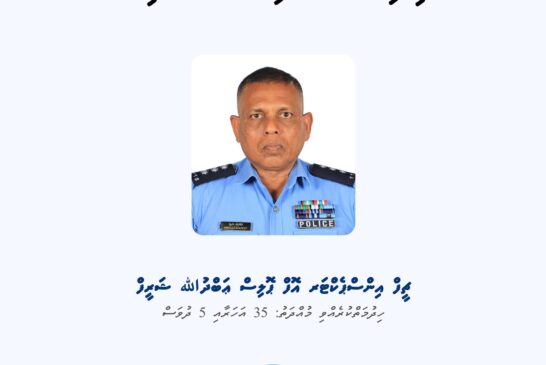 އަބްދުﷲ ޝަރީފަށް ދައުލަތަށް ހިދުމަތްކުރުމުގެ އިނާމު ލިބިވަޑައިގެންފި